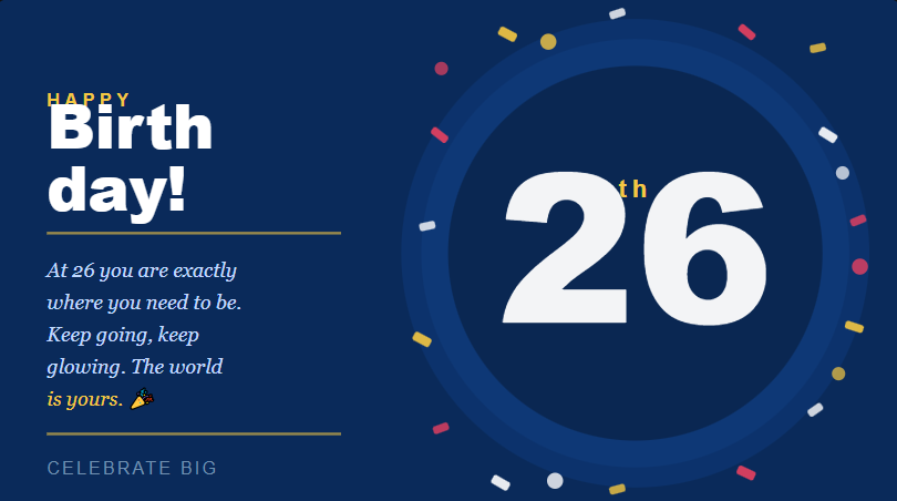 happy 26th birthday celebration background