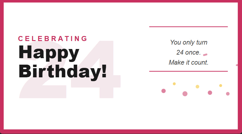 happy birthday 24th wishes