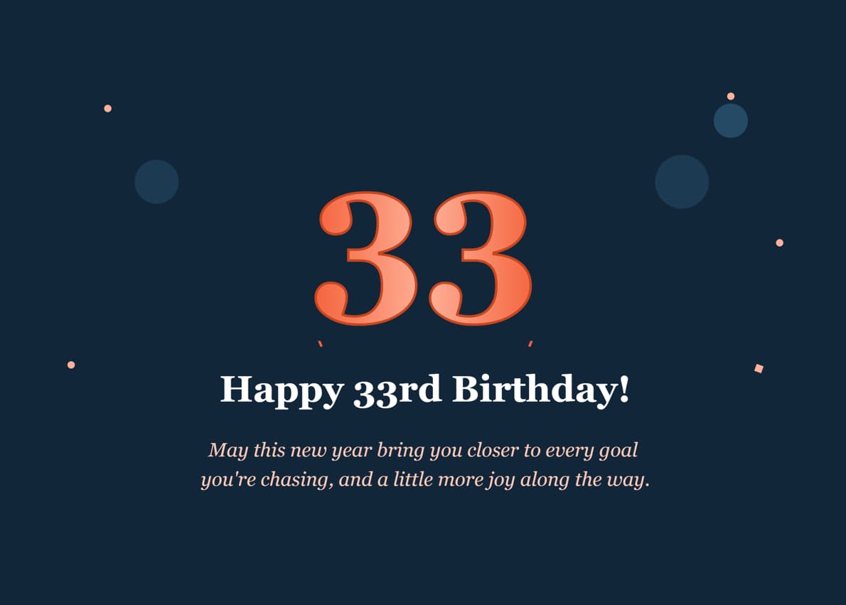 33rd birthday wishes celebration
