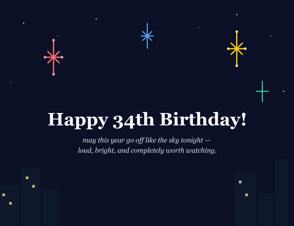 34th birthday wishes