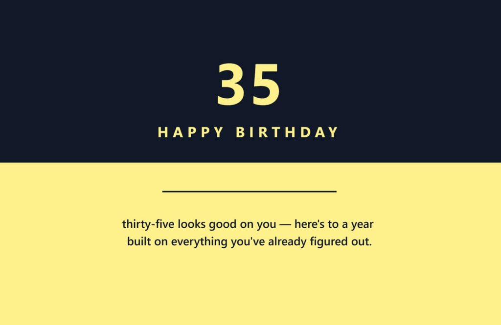 35 happy birthday with blue and yellow image