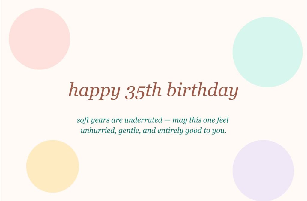 35th birthday wishes with pastel colours