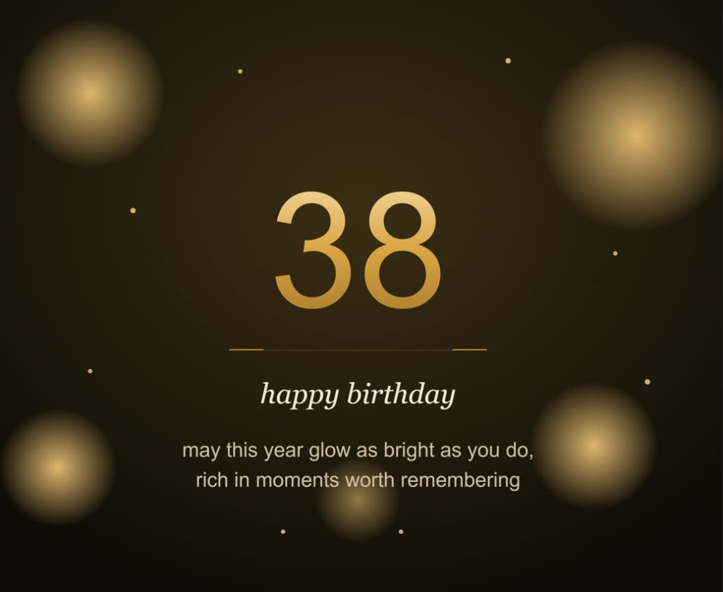 Best 38th birthday message image