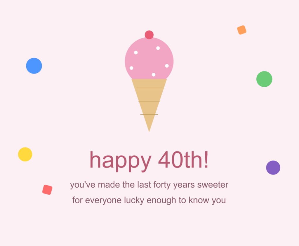 Best wishes for turning 40