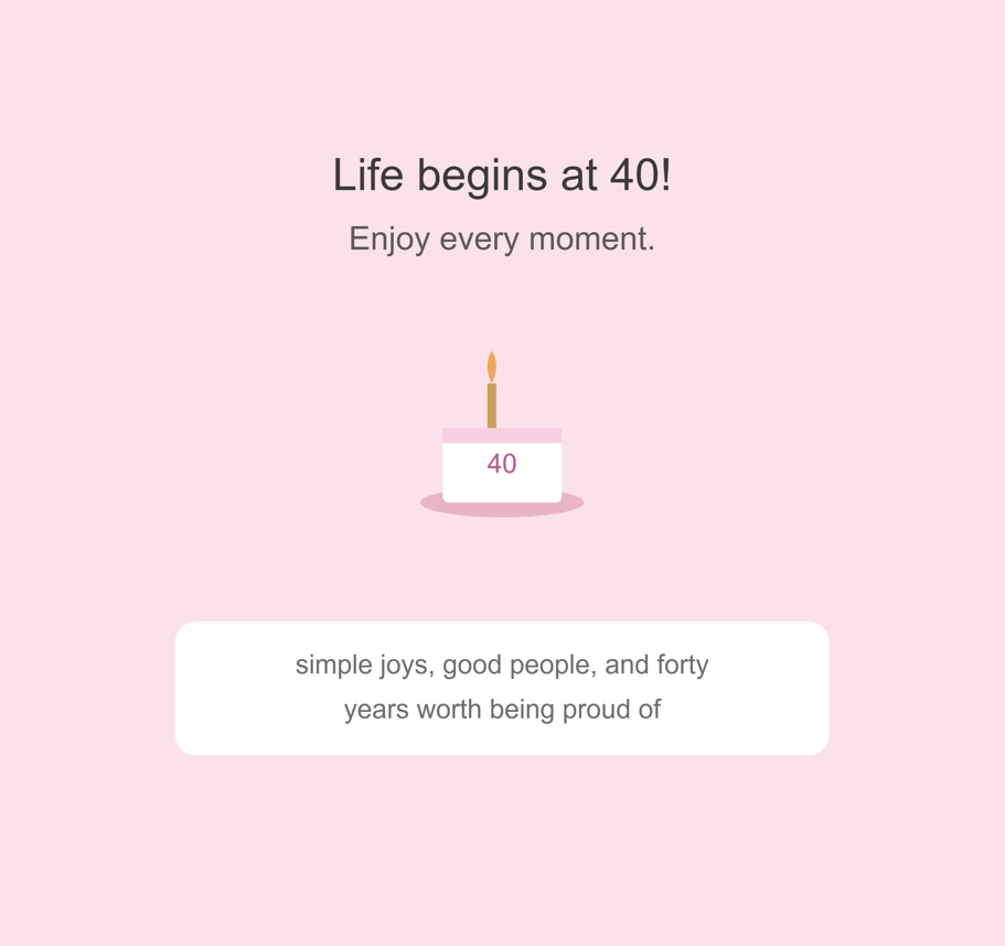 Birthday wishes for someone turning 40