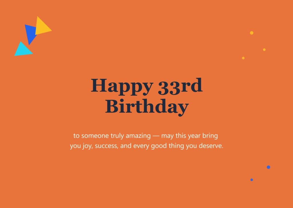 Happy 33rd Birthday Greetings