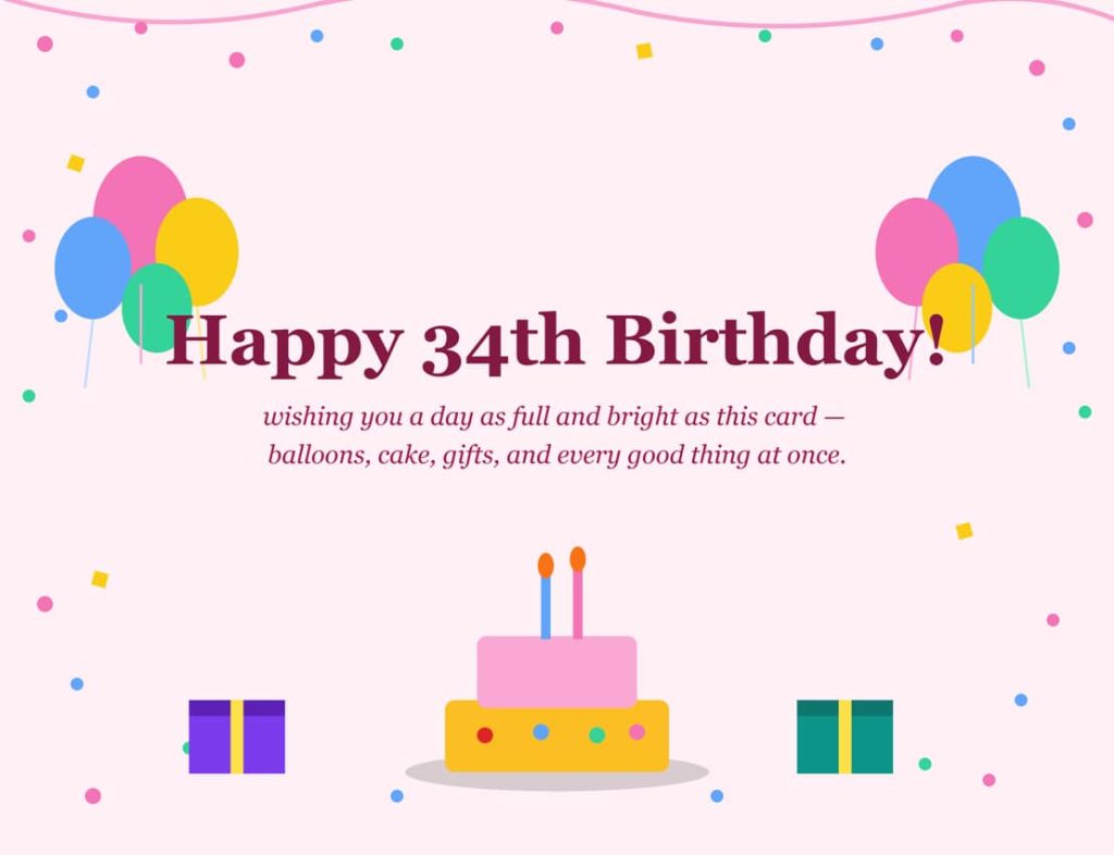 Happy 34th birthday Greetings