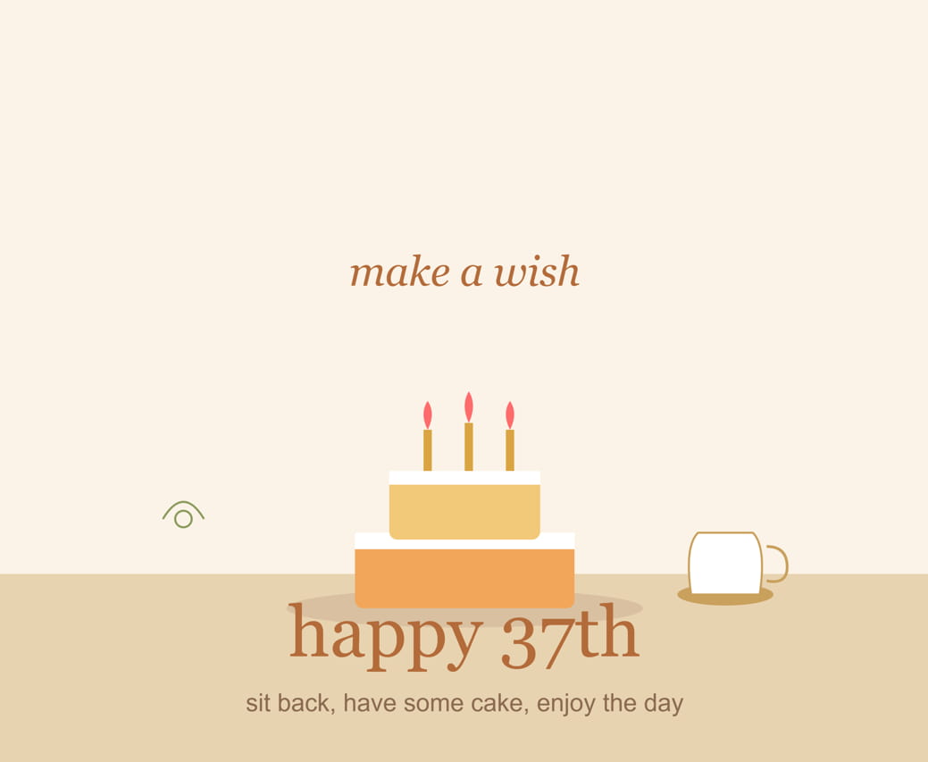 Happy 37th birthday greeting card