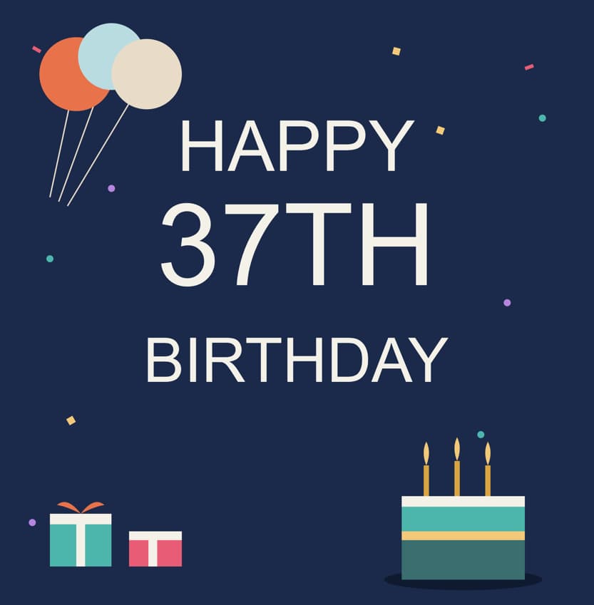 Happy 37th birthday party decor