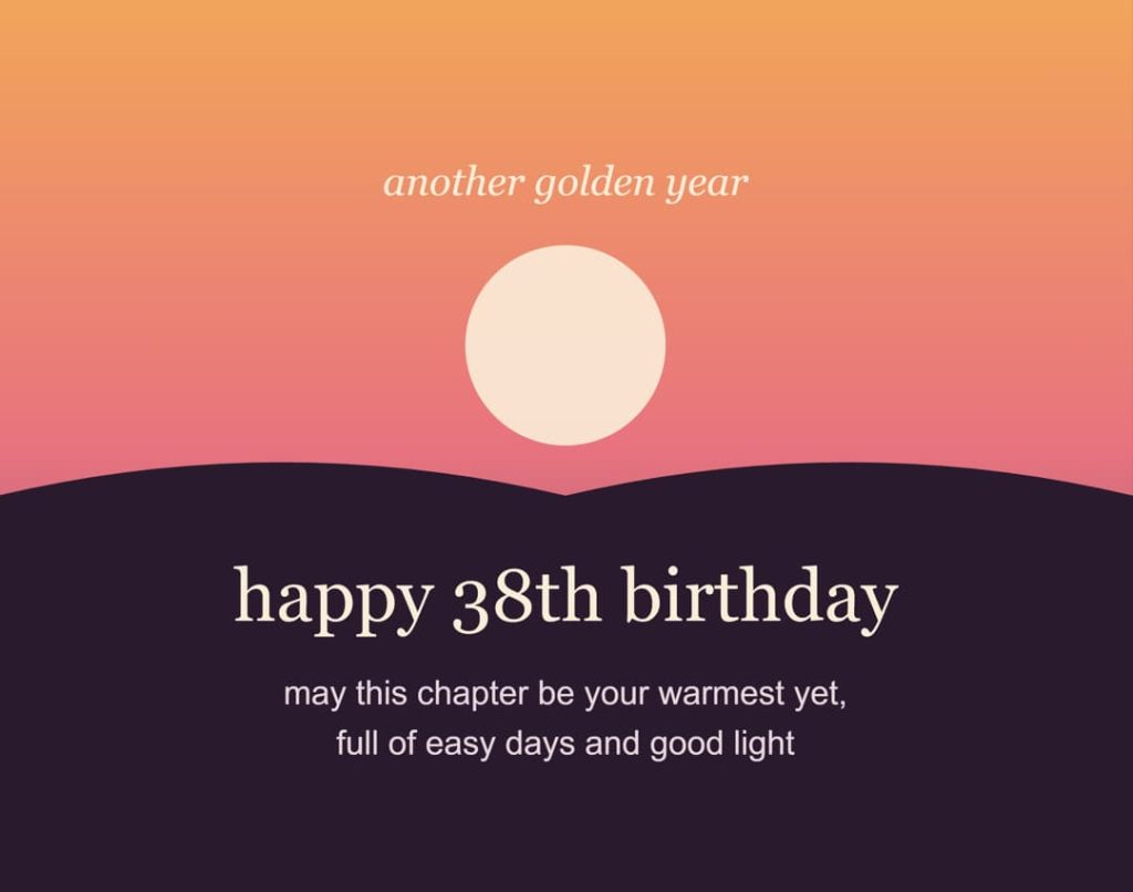 Happy thirty-eighth birthday card