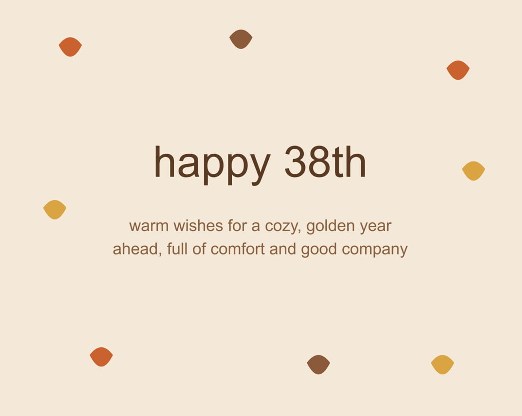 Heartfelt birthday message for age 38