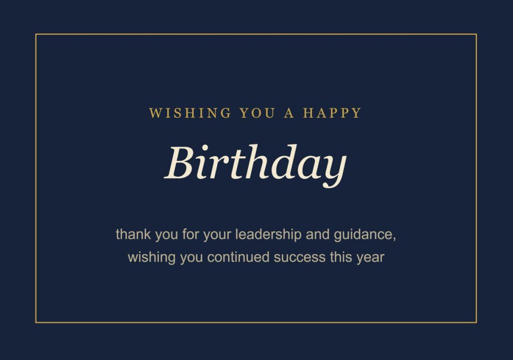 Heartfelt birthday wishes for boss from employee