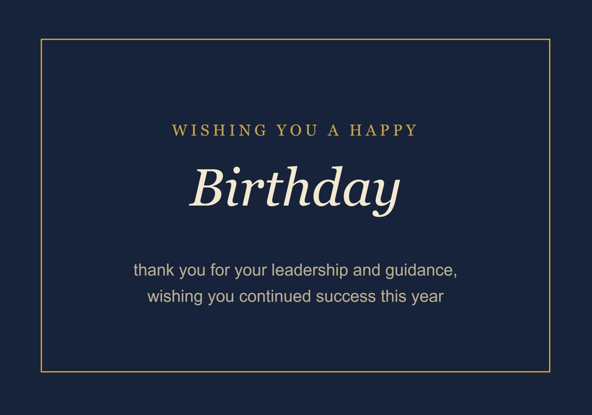 Heartfelt birthday wishes for boss from employee
