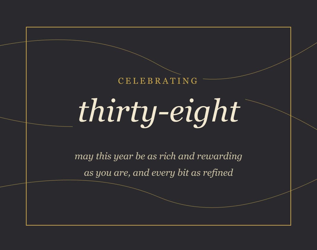 Inspirational 38th birthday quote design