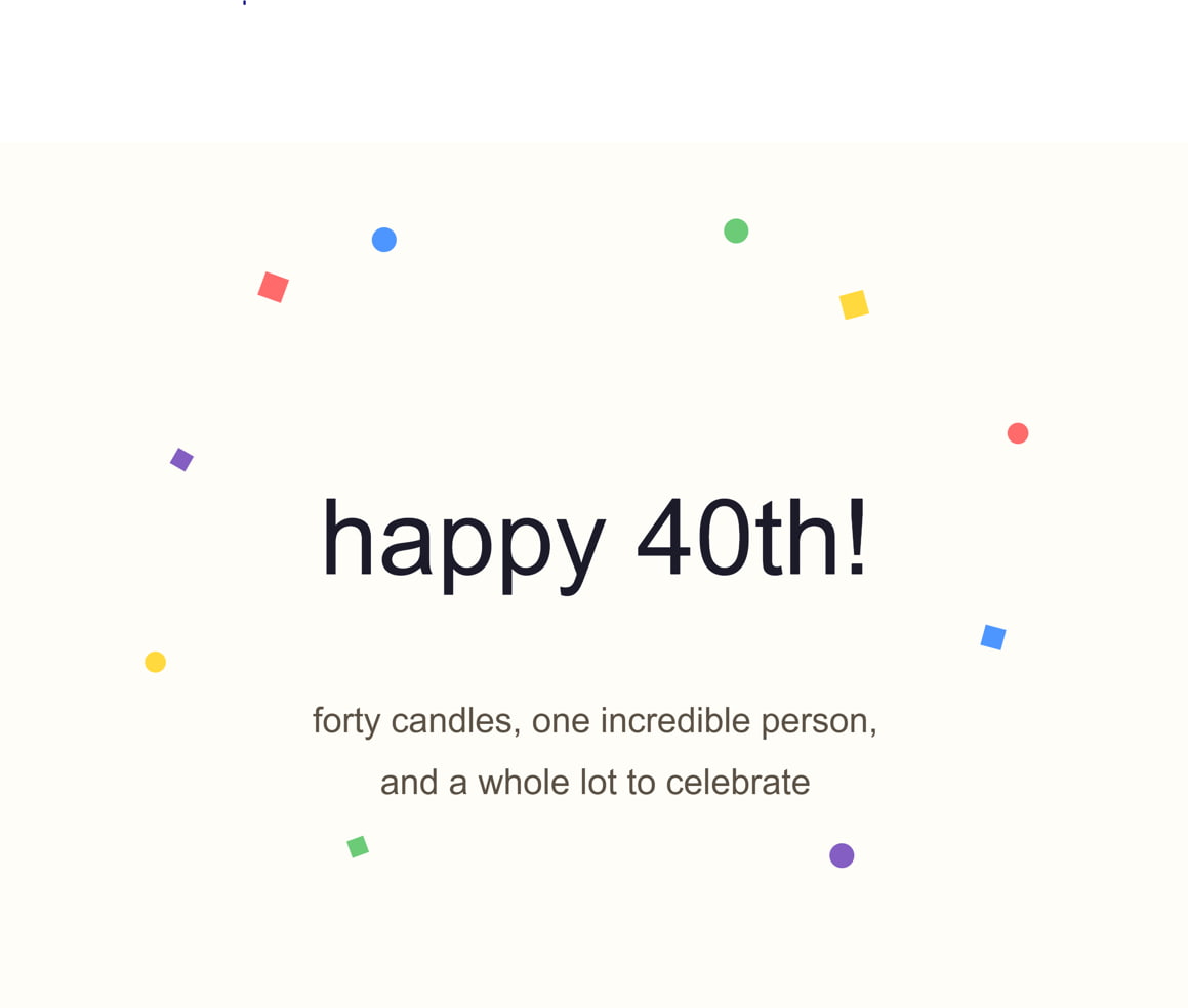 Meaningful 40th birthday message