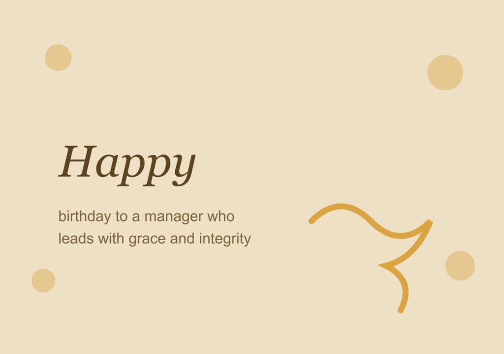 Professional birthday message for a manager