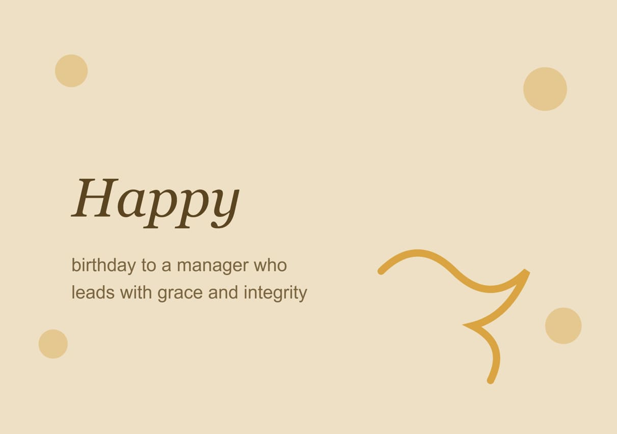 Professional birthday message for a manager