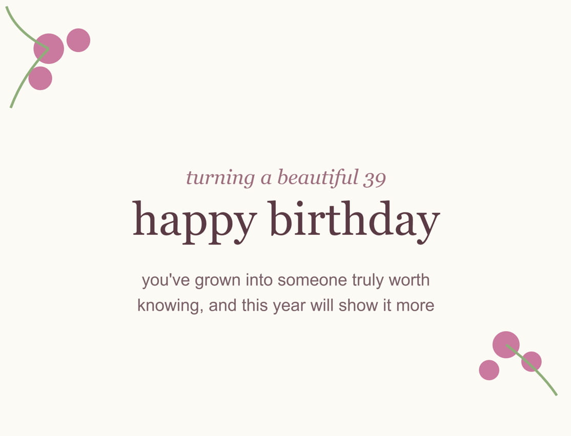 best happy birthday 39th wishes