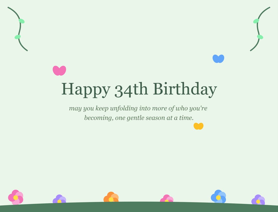 simple 34th birthday wishes