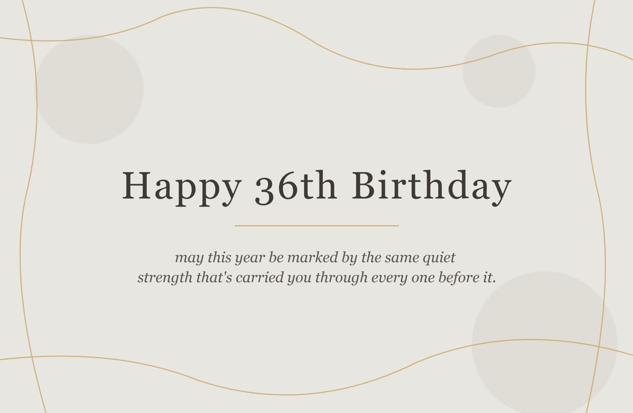 simple 36th birthday wishes