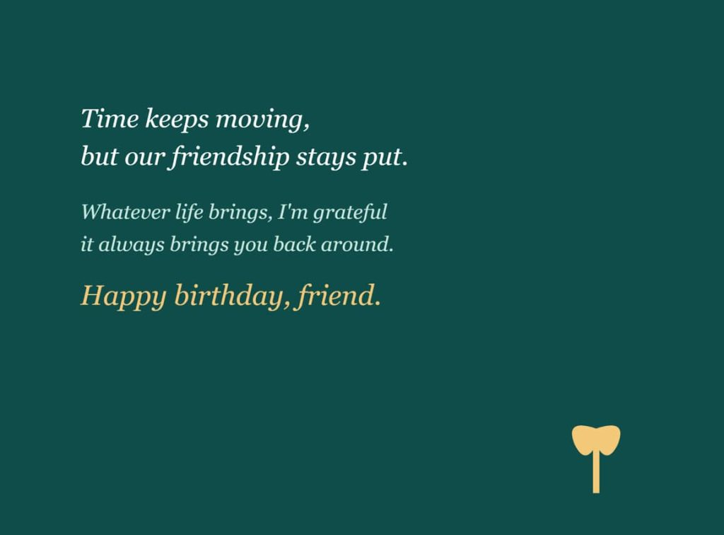 Birthday greeting for an old friend