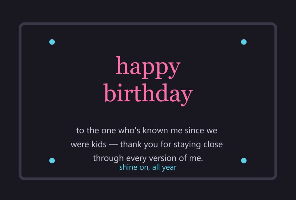 Childhood friend birthday wishes image