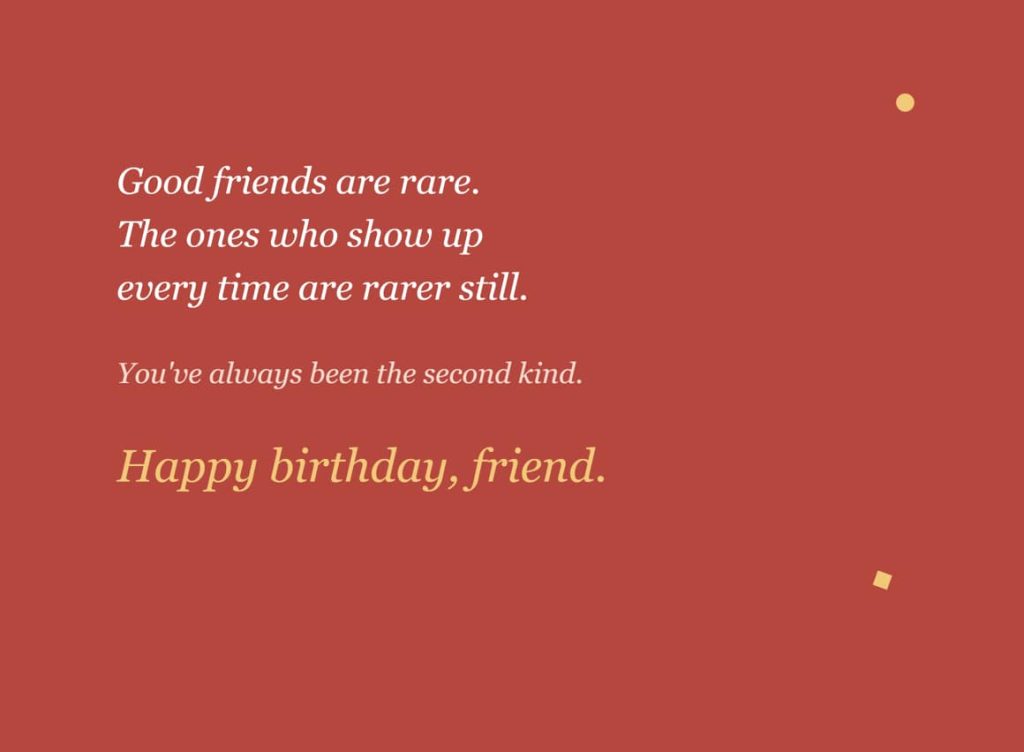 Emotional birthday message for an old friend