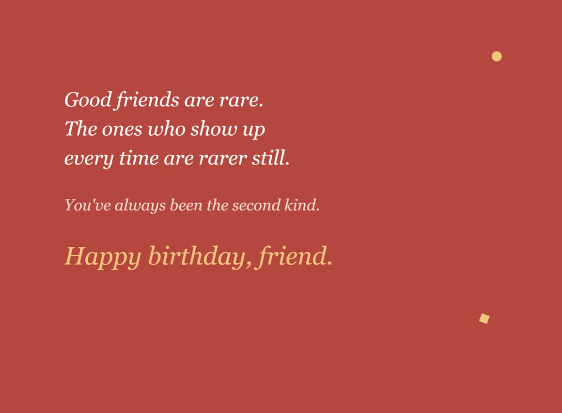 emotional birthday message for an old friend