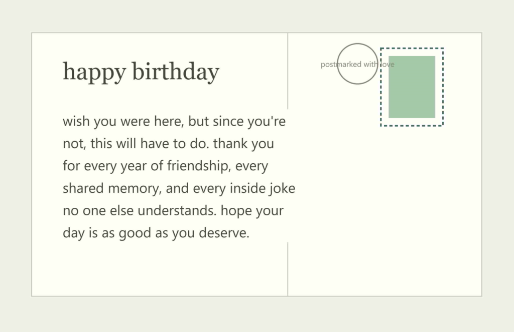 Emotional birthday message for childhood friend