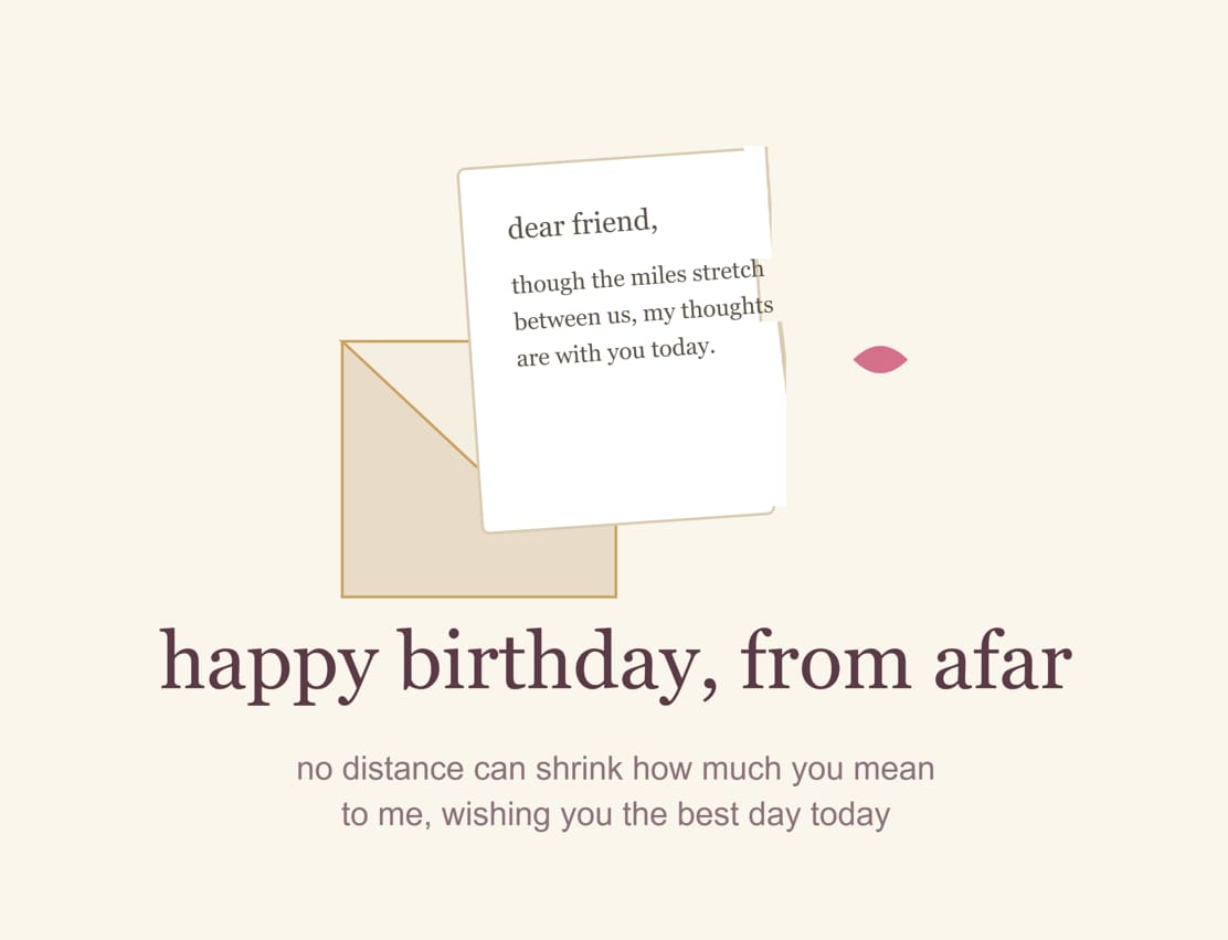 emotional birthday wishes for a friend far away