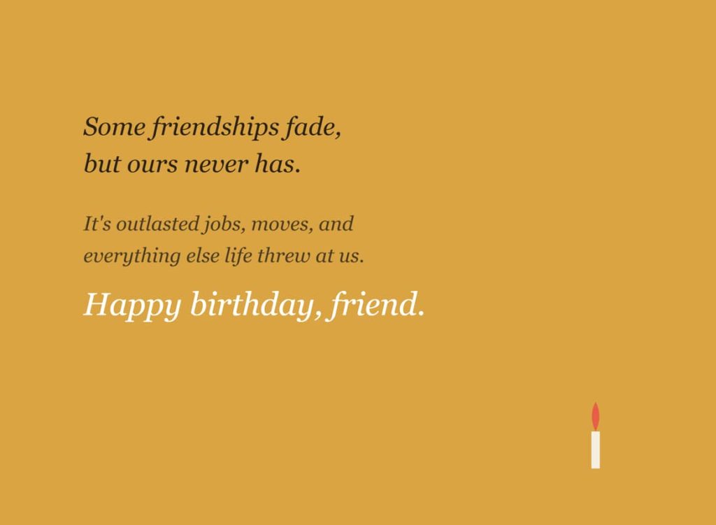 Meaningful birthday message for an old friend
