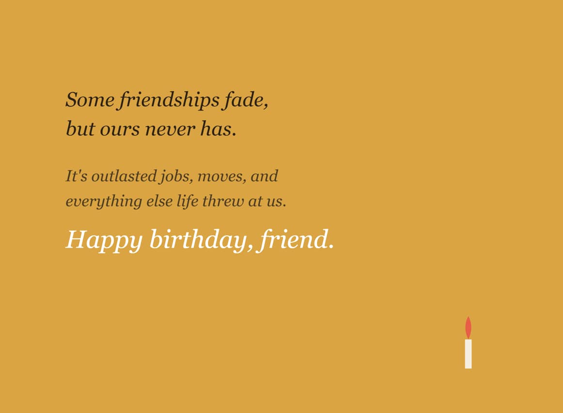 meaningful birthday message for an old friend