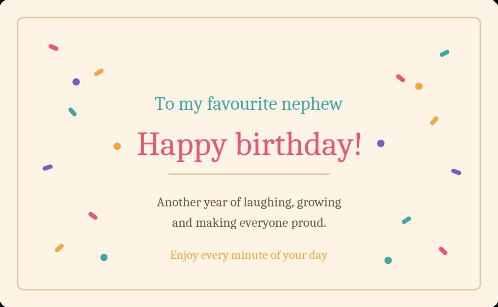 cute birthday wishes for little nephew