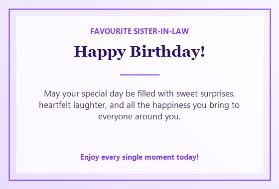 birthday wishes for sister in law from sister