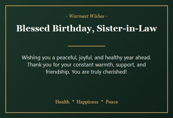 birthday wishes for sister in law from brother