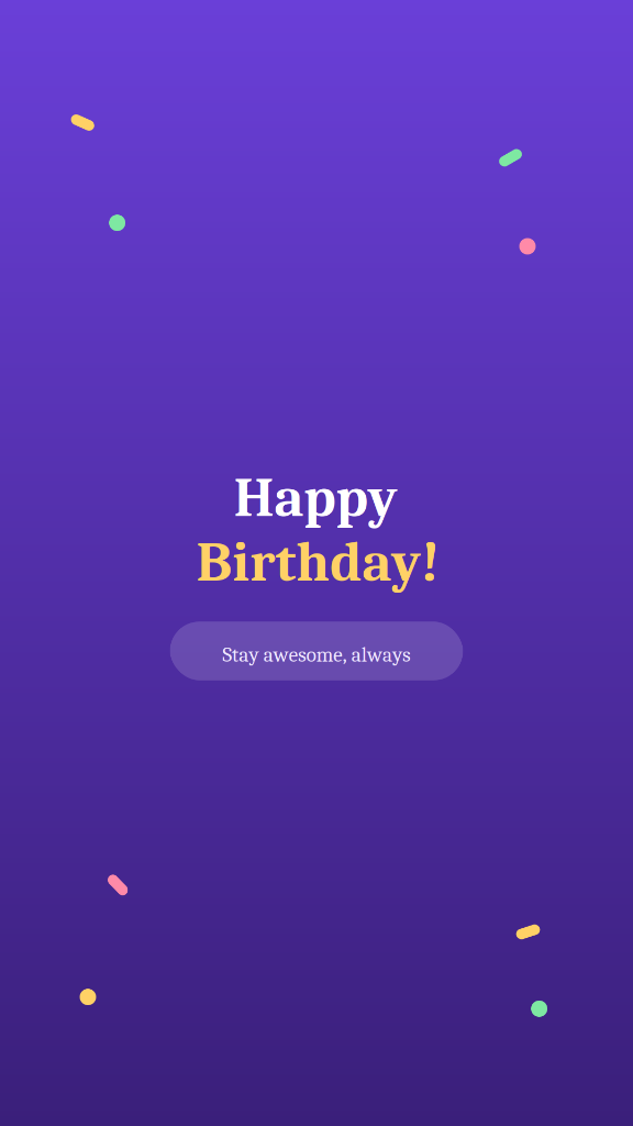 Happy Birthday Stay Awesome Always - WhatsApp Status and Instagram Story Card