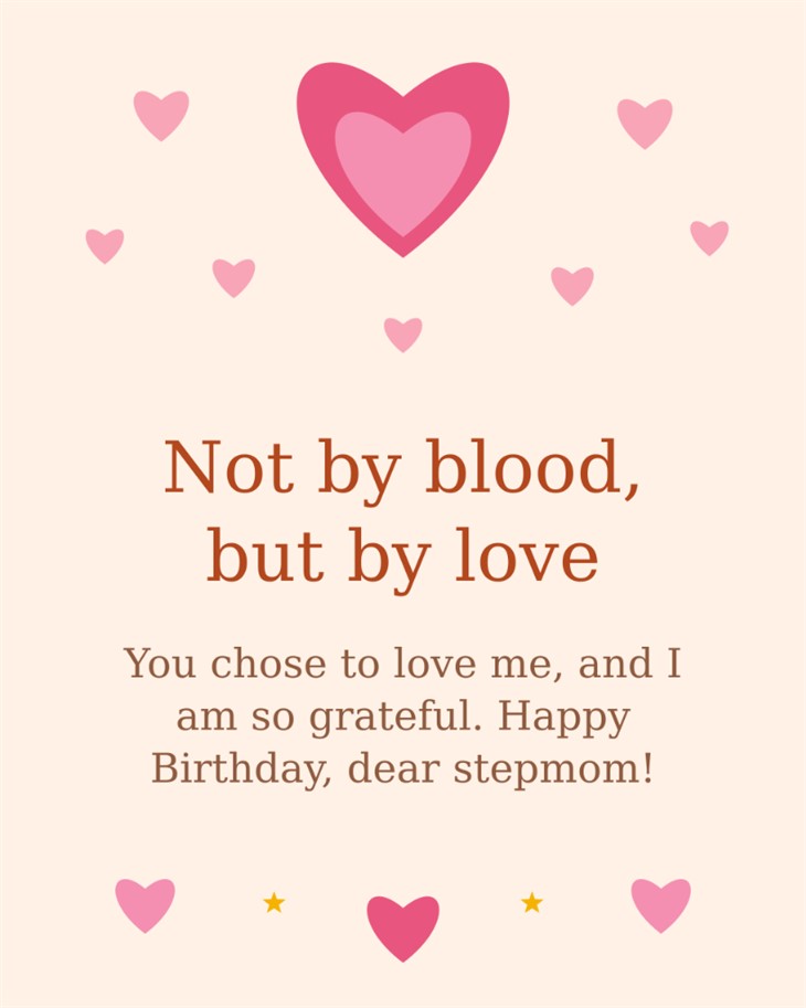Not By Blood But By Love - Grateful bonus mom birthday card