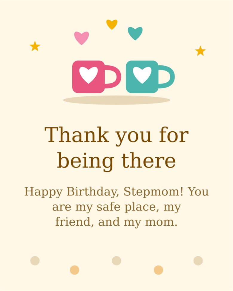 Thank You For Being There - Safe place friend and mom birthday quote card