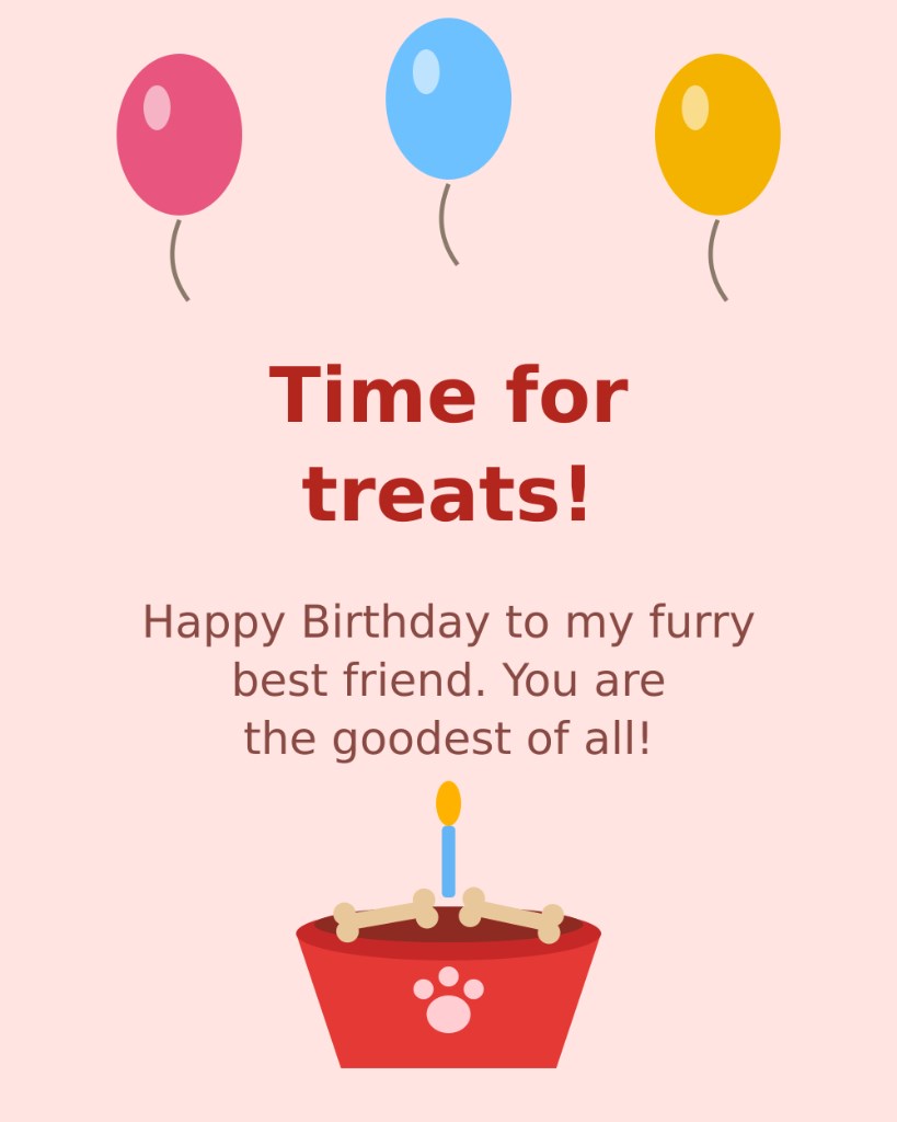 Time For Treats Dog Birthday Card