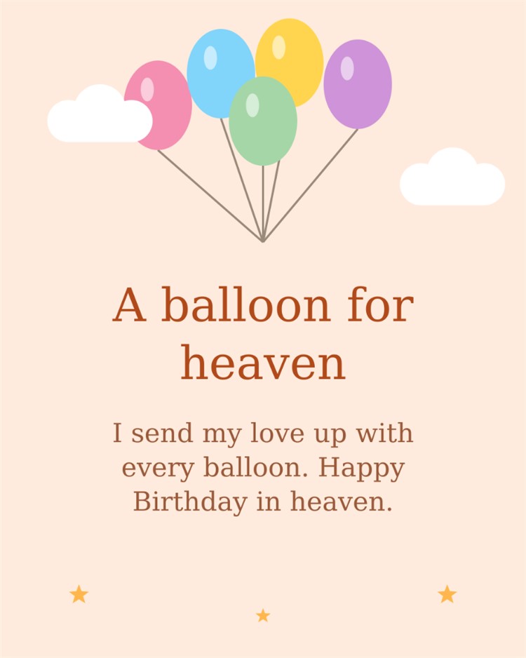 A Balloon For Heaven - Sending my love with every balloon happy birthday in heaven